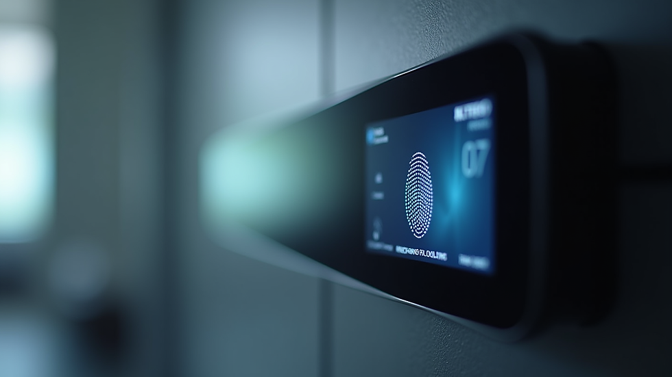 Close-up view of ZKTeco SpeedFace V5L fingerprint sensor and display screen