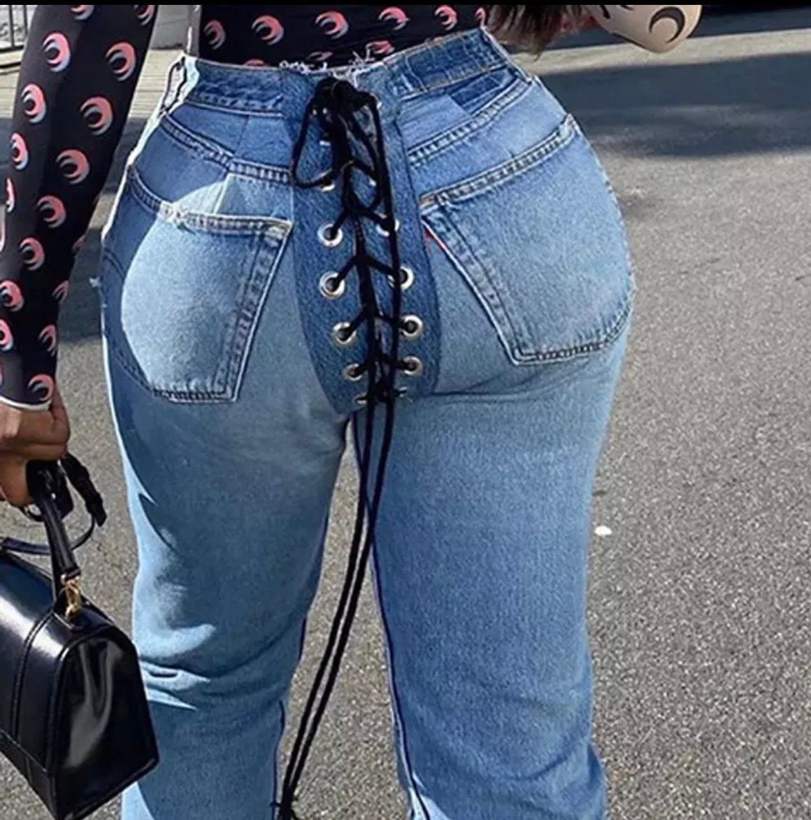 Tie Up Denim Jeans