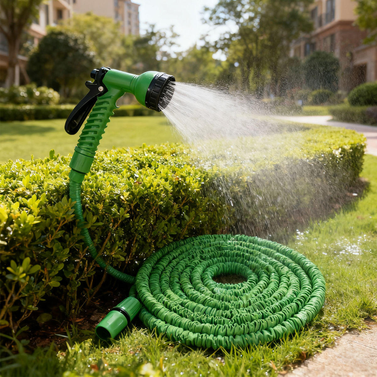 Extendable Garden Hose Garden Irrigation Gun Spray Car Wash Water Gardening Tool