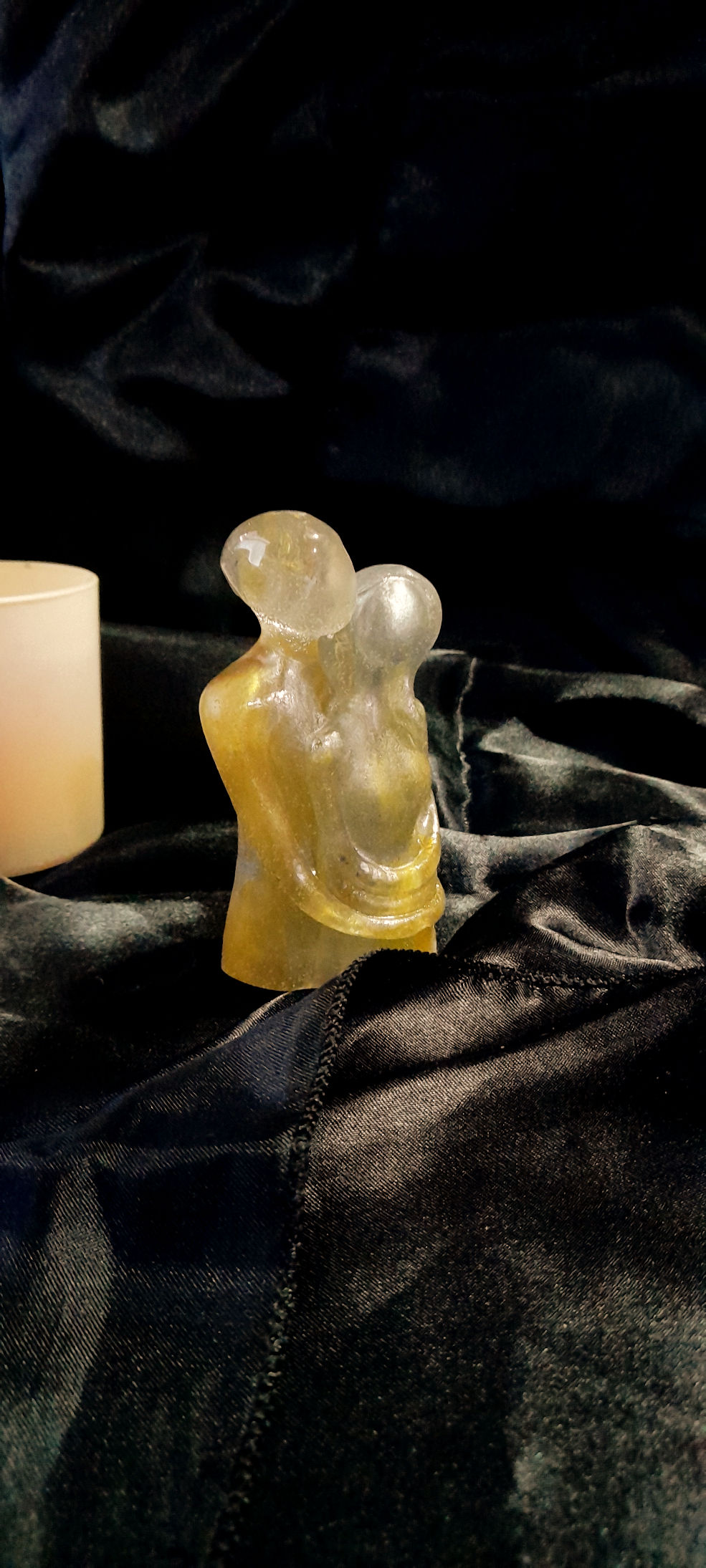 Couples Embrace Silhouette- Gold and Silver- Resin