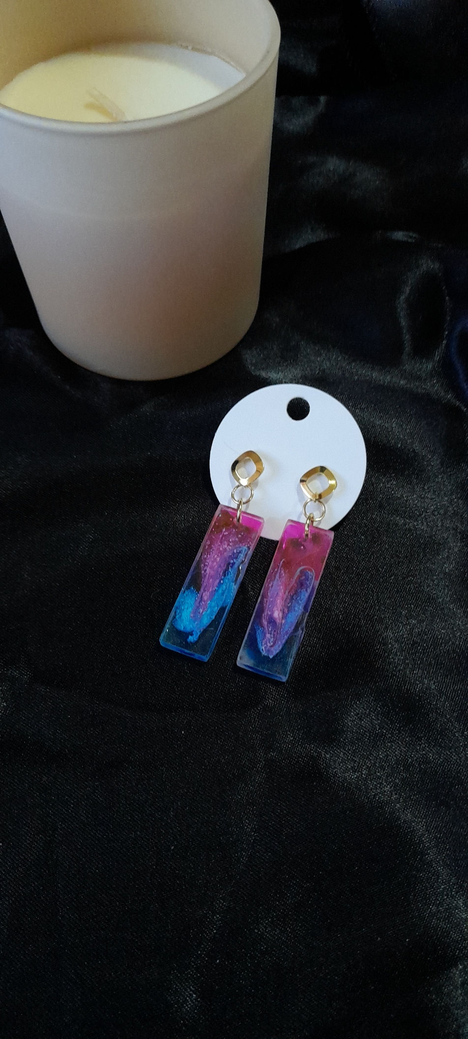 Medium Rectangle drop Earrings- Resin
