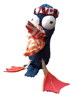 Flightless steamer duck puppet