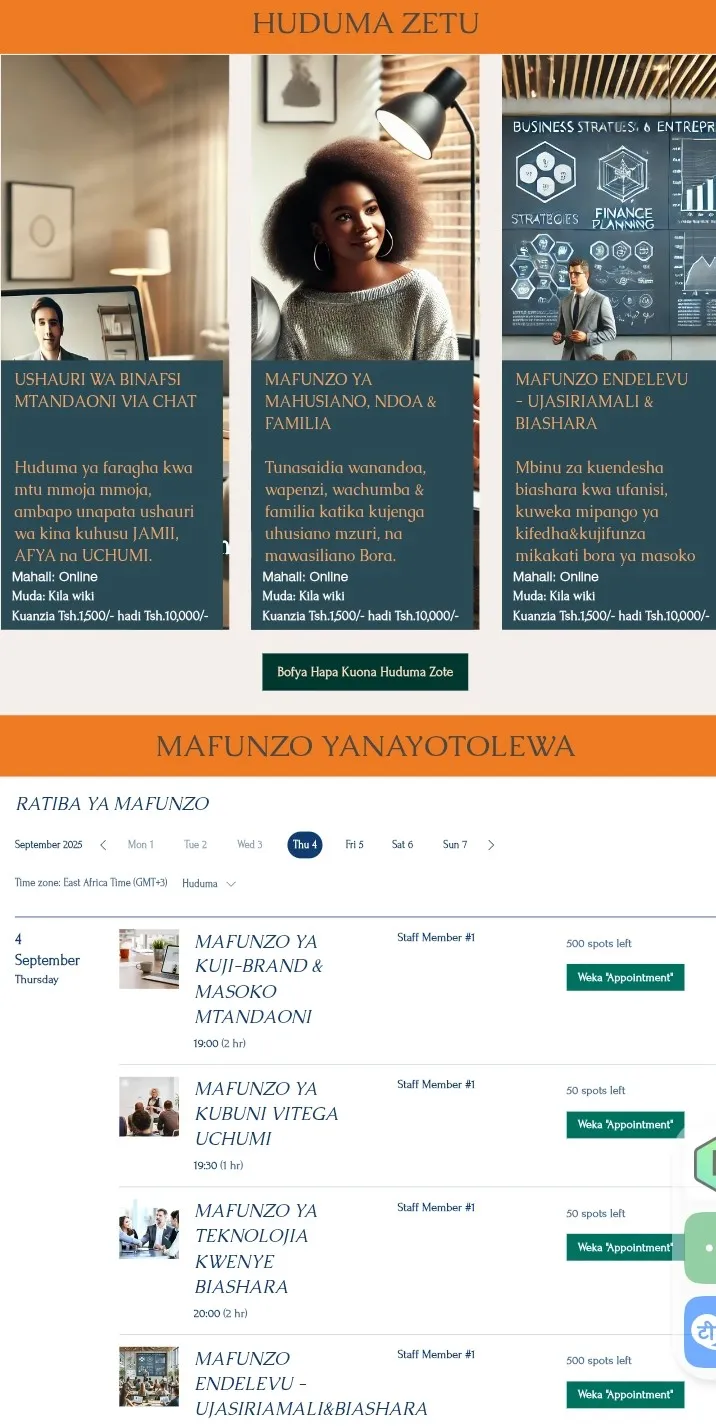 Huduma zetu mbalimbali kwa bei nafuu