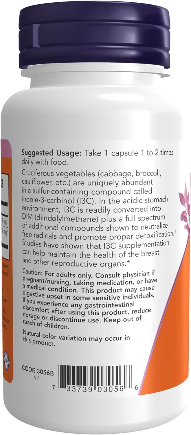 Miniatura: Indole 3 I3c Carbinol 200mg (60 VCaps) Now Foods