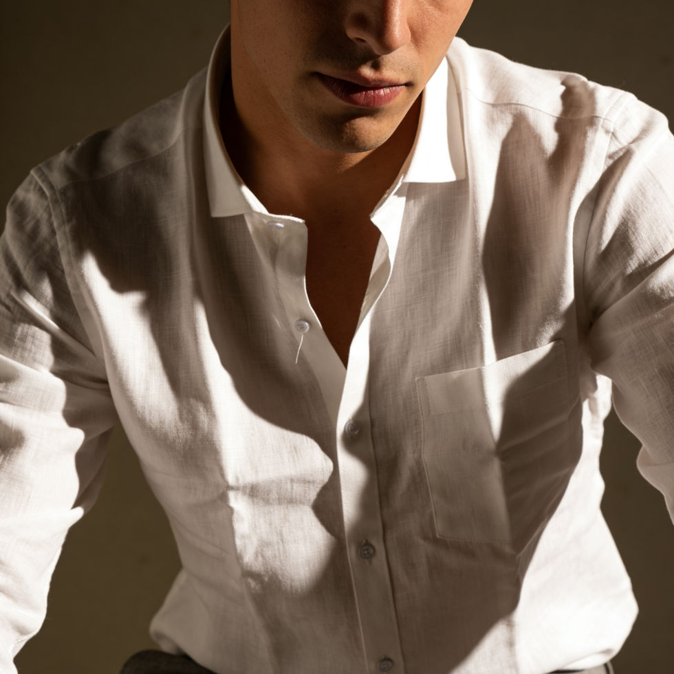 white linen shirt
