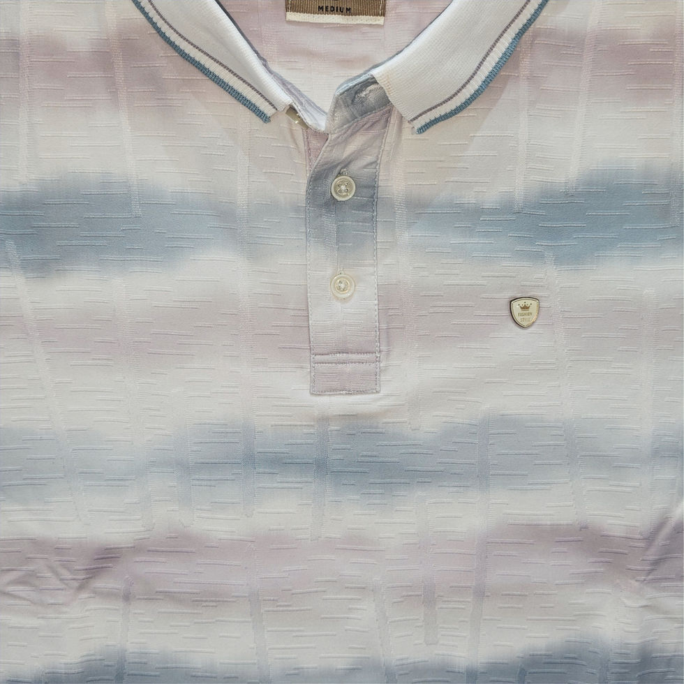 horizontal print polo tshirt