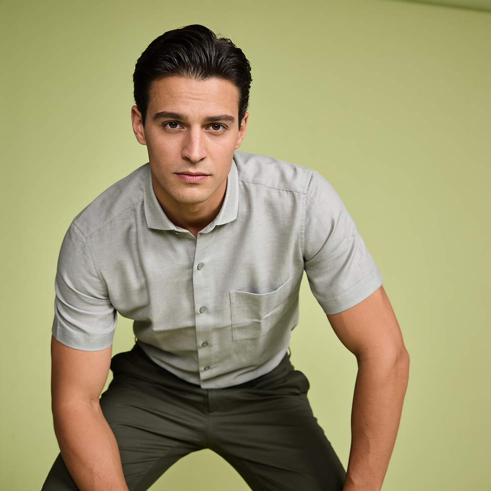 short-sleeve pastel solid shirt