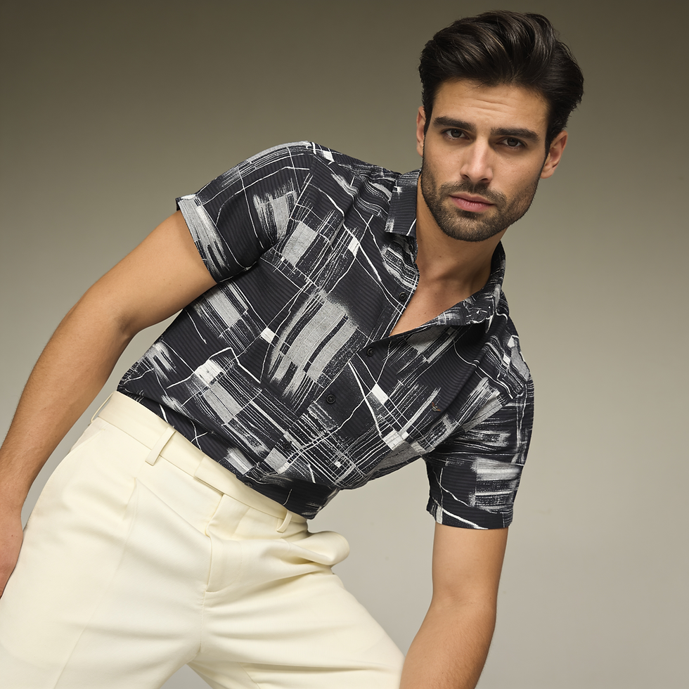 ABSTRACT SHORT SLEEVE SHIRT