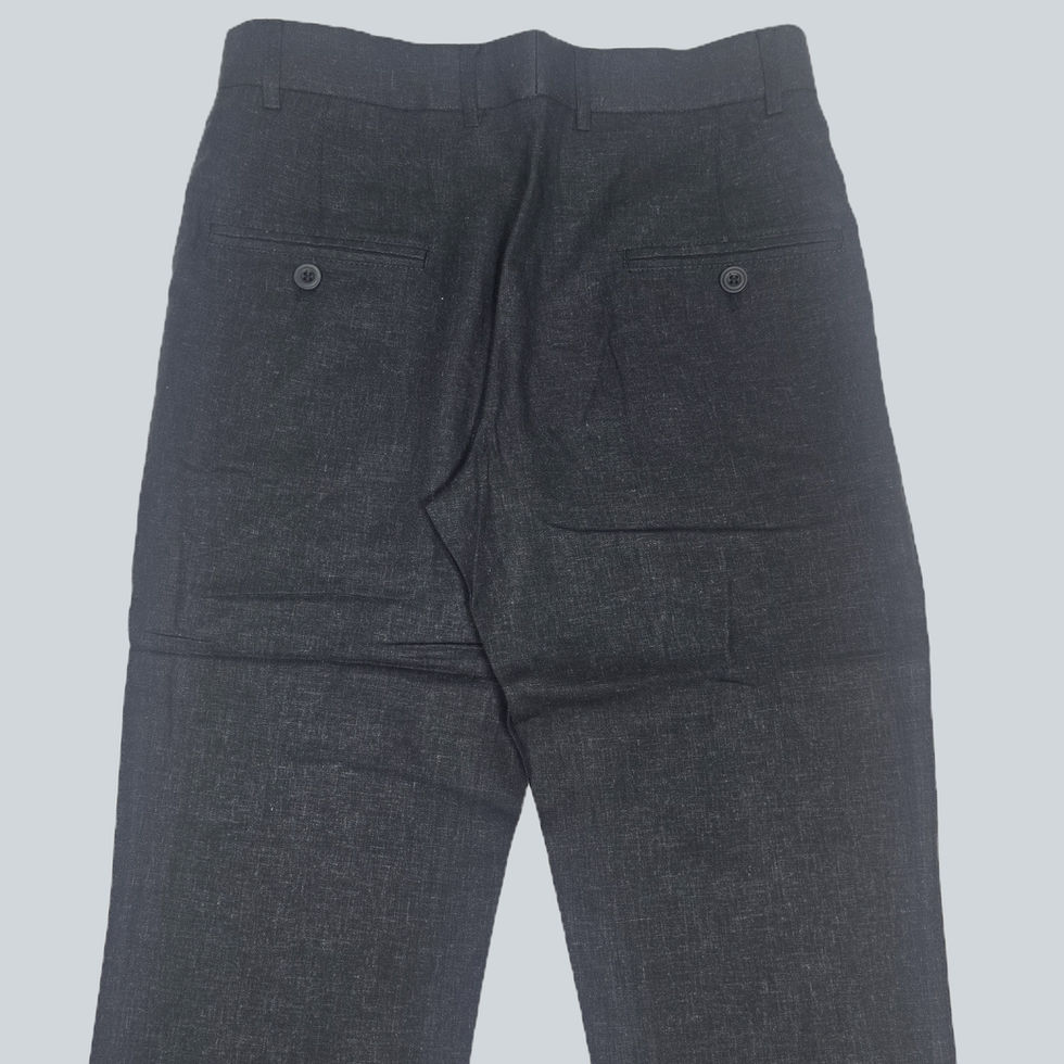 LINEN BLEND FLAT STRAIGHT FIT FORMAL PANT