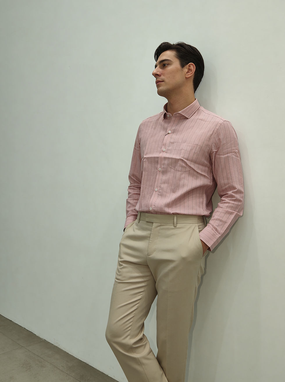 simple stripe linen shirt