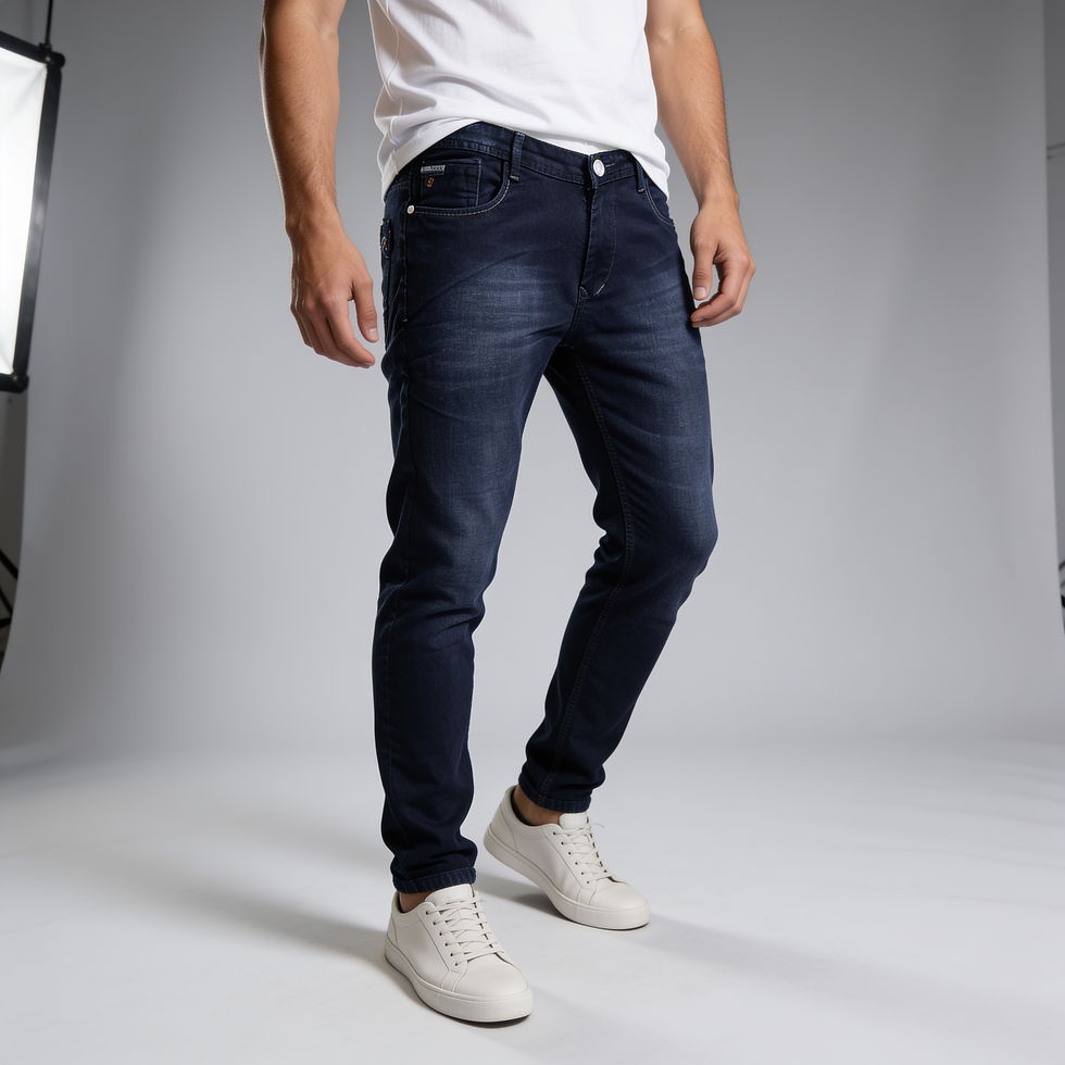 navy narrow fit jeans