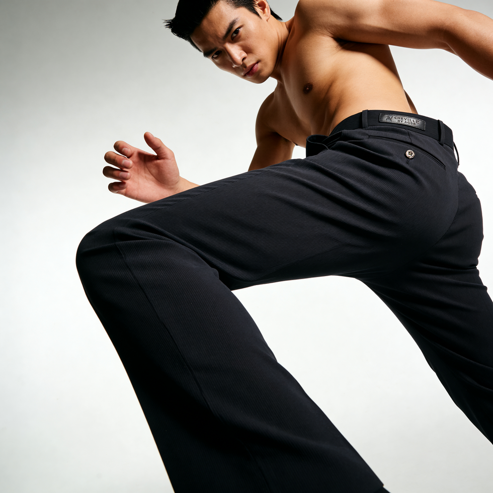 rib textured formal pant