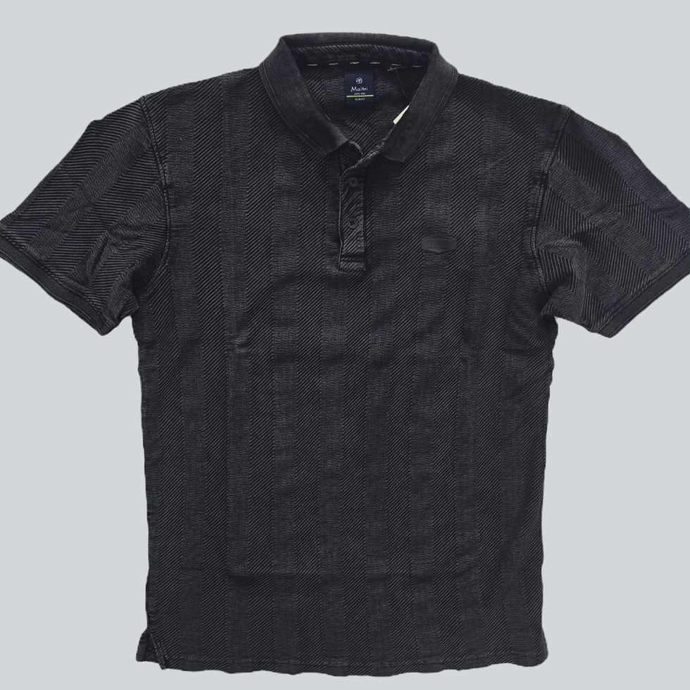 textured denim polo tshirt