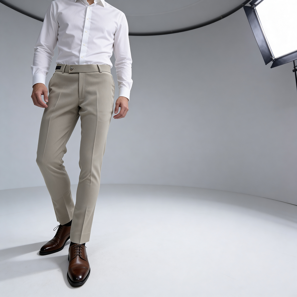 rib textured formal pant