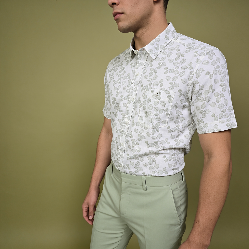 SHORT-SLEEVE MOTIF PRINTED SHIRT