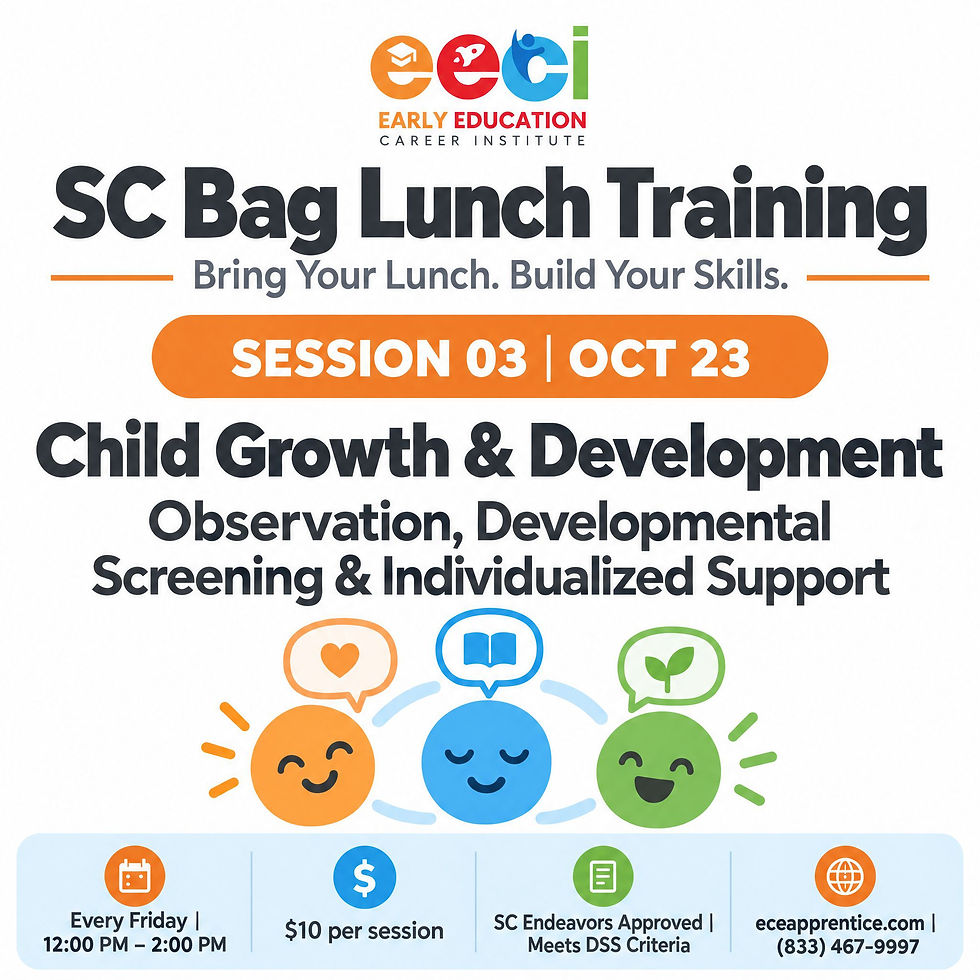 SC Bag Lunch Training — Observation, Developmental Screening & Individualized Support