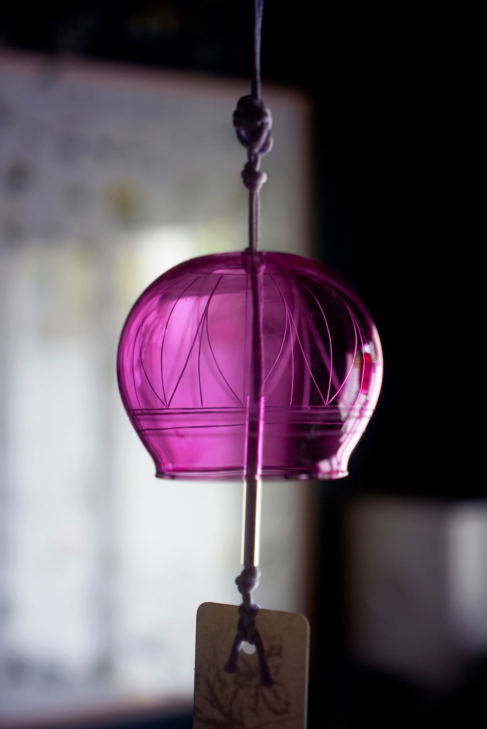 Carillon gravé à la main en verre inspiration japonaise