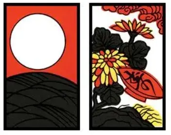 Cartes du hanafuda sur le tsukimi
