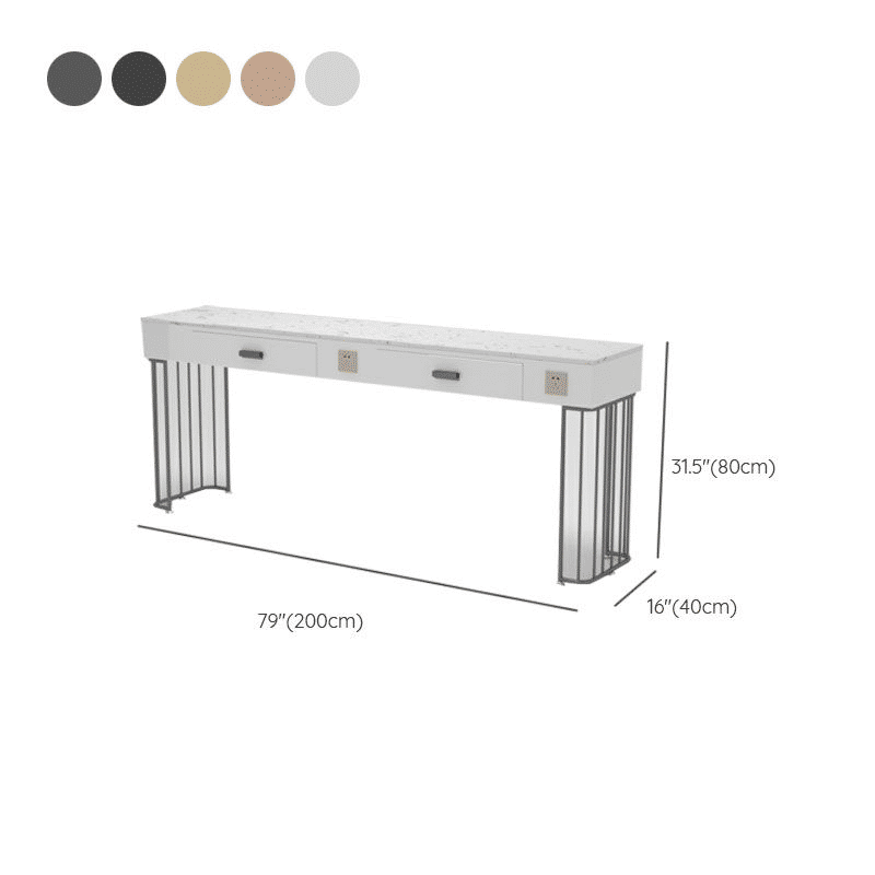 Küçük resim: KC-0109 Modern Metal Kuaför Çalışma İstasyonu, MDF Tezgahlı, Çekmeceli