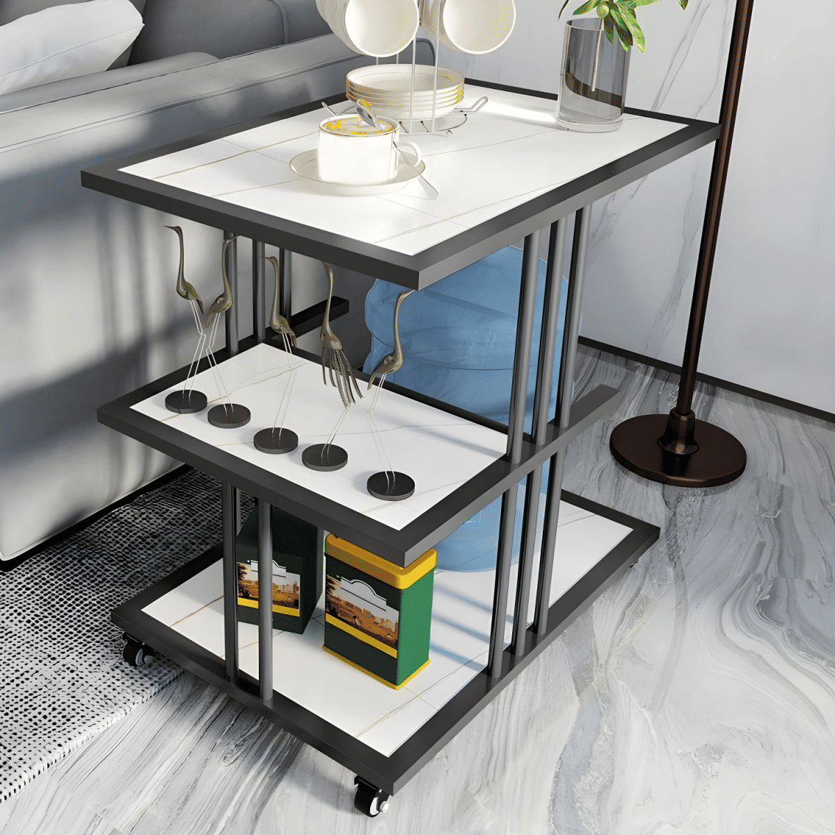 Modern Metal Tekerlekli Yan Sehpa LitFad SKU2870379