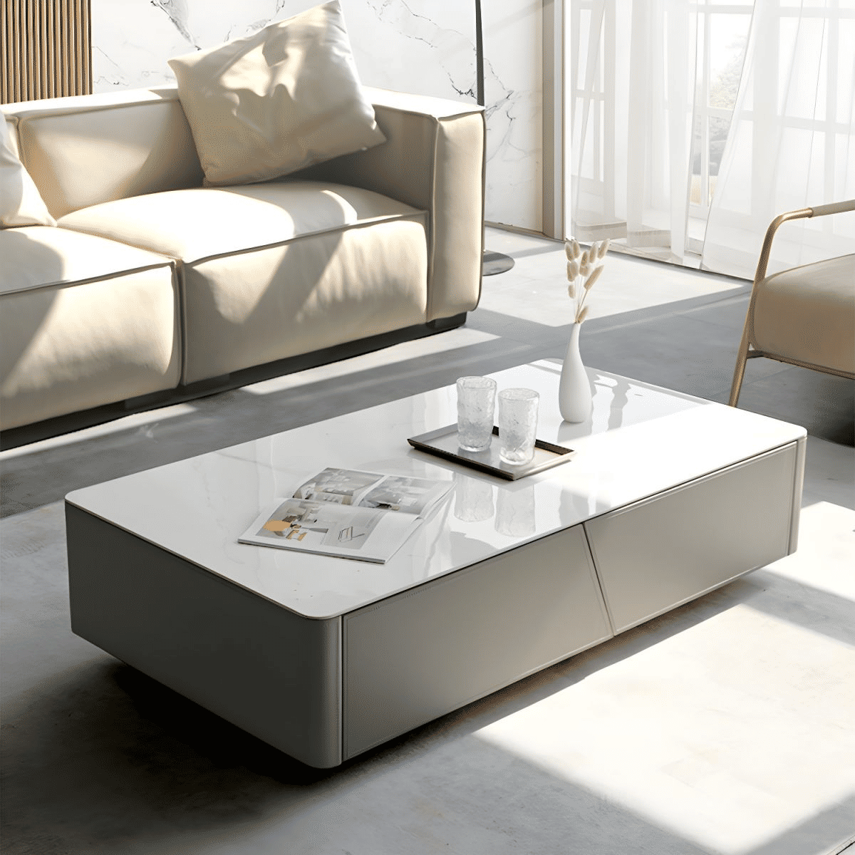 Modern Taş Çekmeceli Orta Sehpa SKU3791233