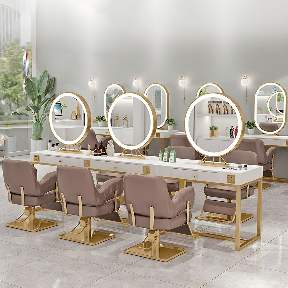 Küçük resim: KC-0110 Metal Güzellik Salon İstasyonu, Aynalı ve Işıklı, Saklama Çekmeceli
