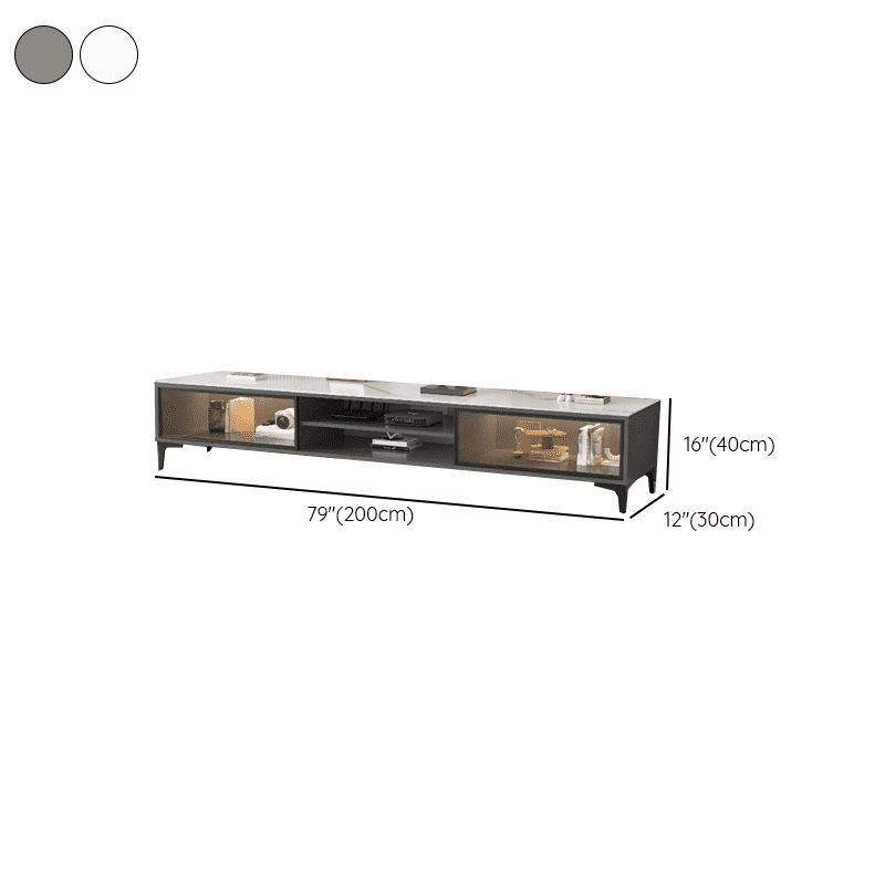 Küçük resim: KTV-011 Modern Dikdörtgen TV Sehpası MDF 2 Dolaplı Işıklı
