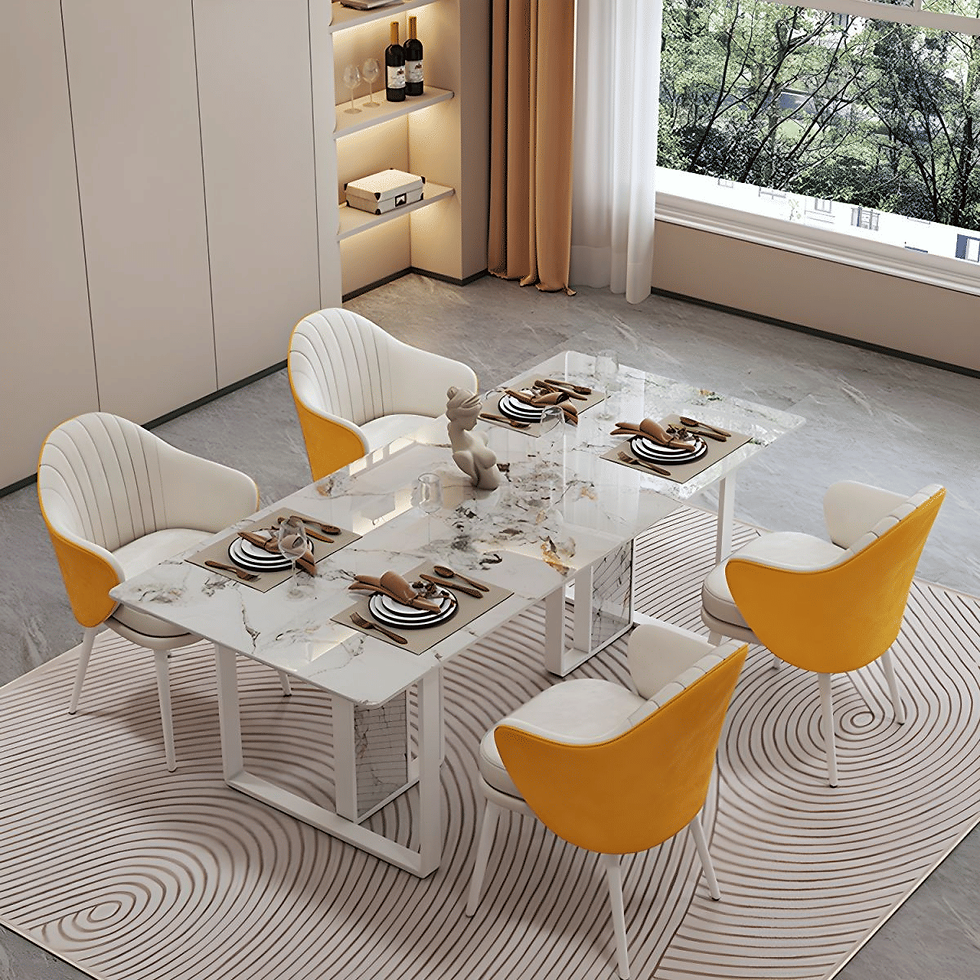 Küçük resim: YMK-01 Modern Dikdörtgen Yemek Masası MDF Metal Ayaklı