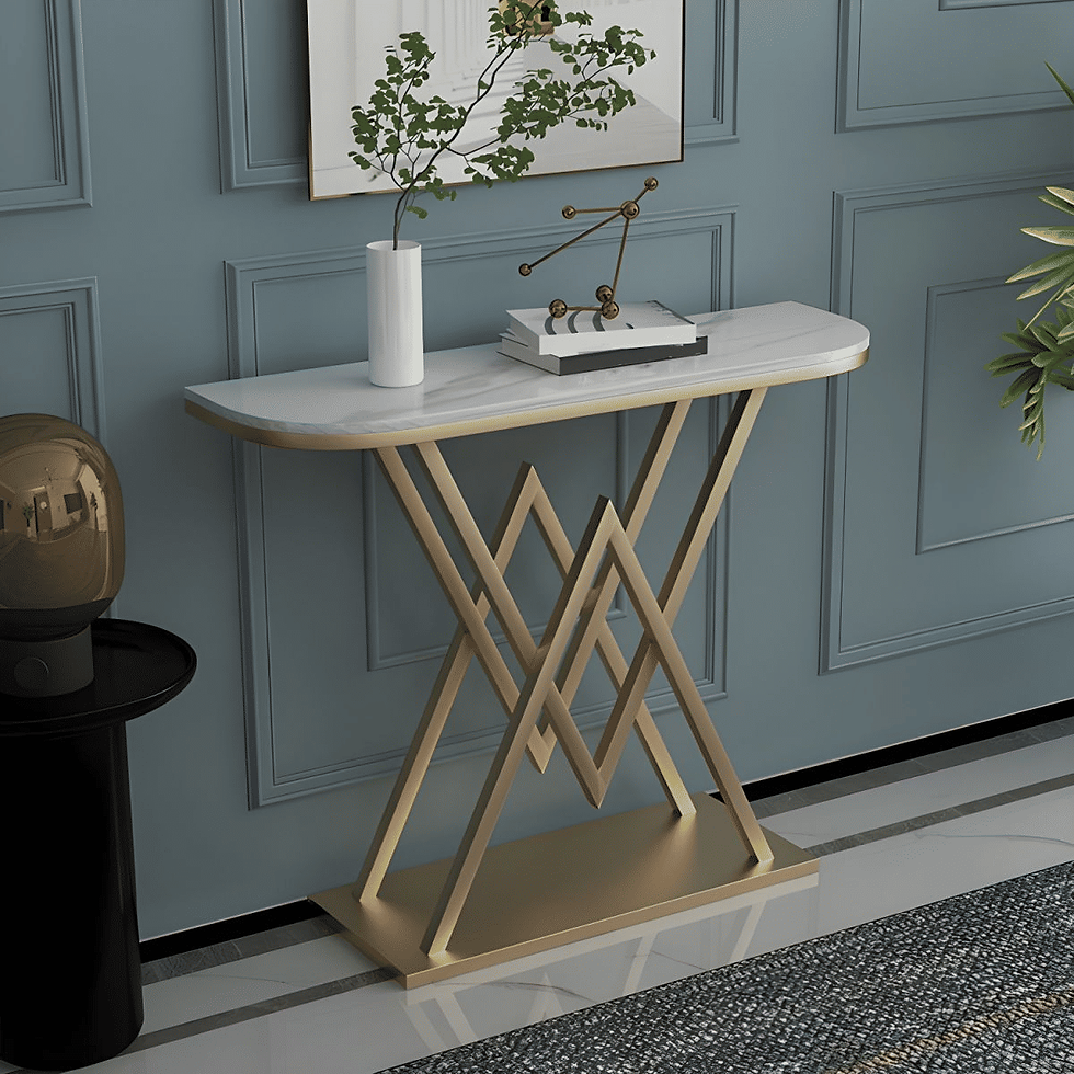 Küçük resim: DRS-070 Yarım Daire Konsol Masa MDF Metal Ayaklı