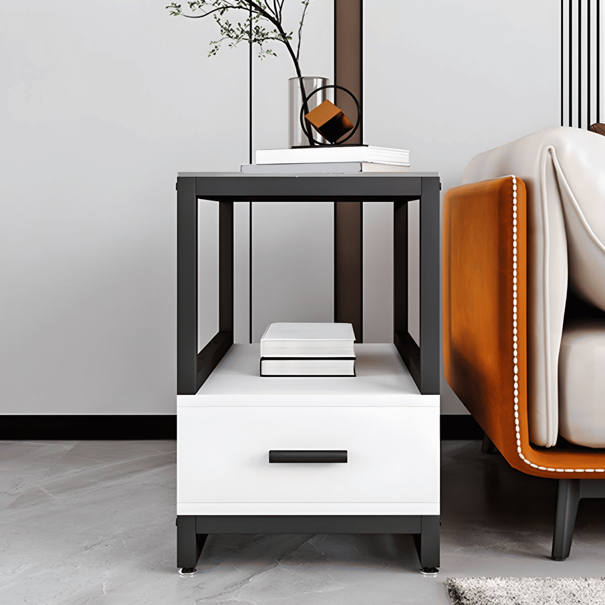 Modern Taş Çekmeceli Yan Sehpa SKU2585745