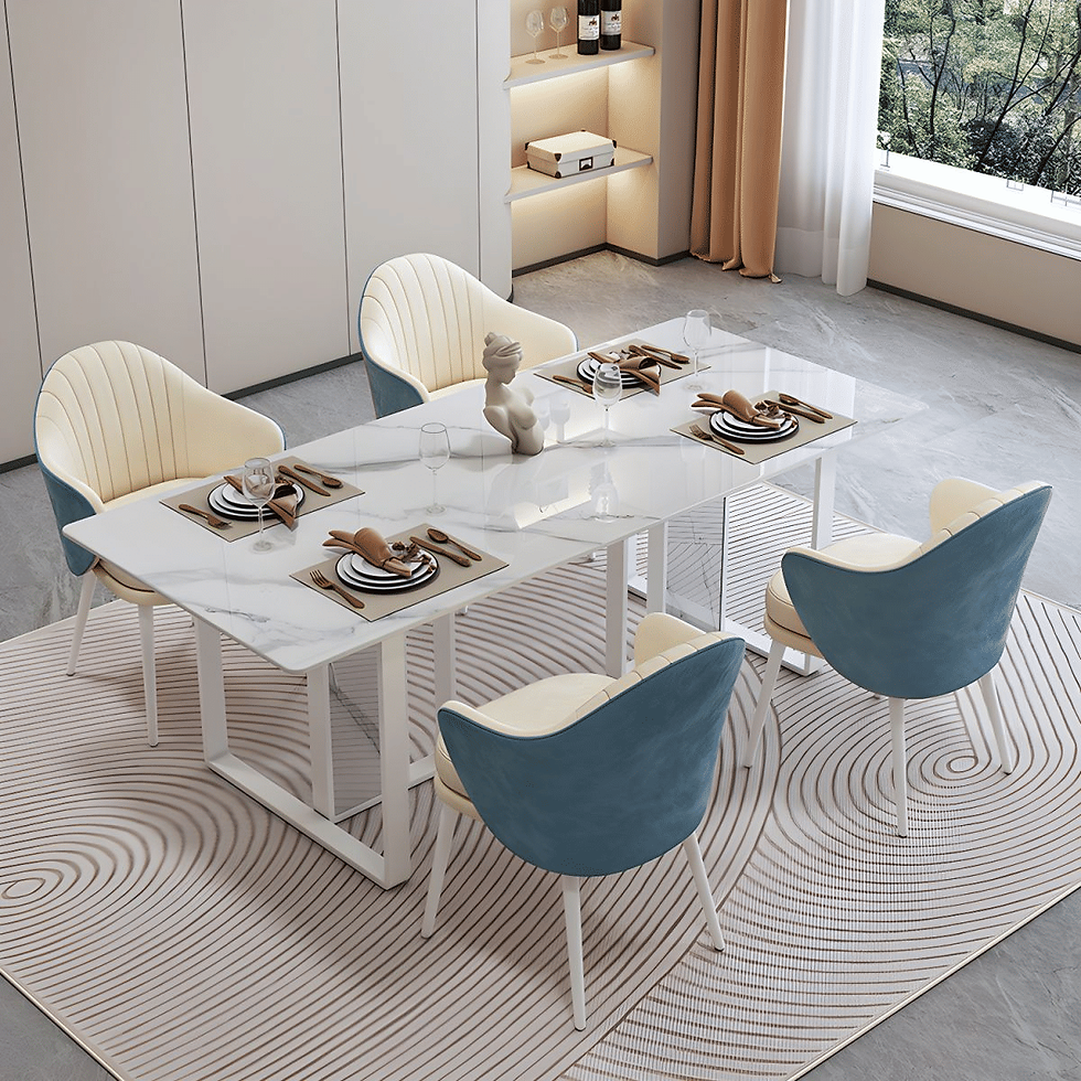Küçük resim: YMK-01 Modern Dikdörtgen Yemek Masası MDF Metal Ayaklı