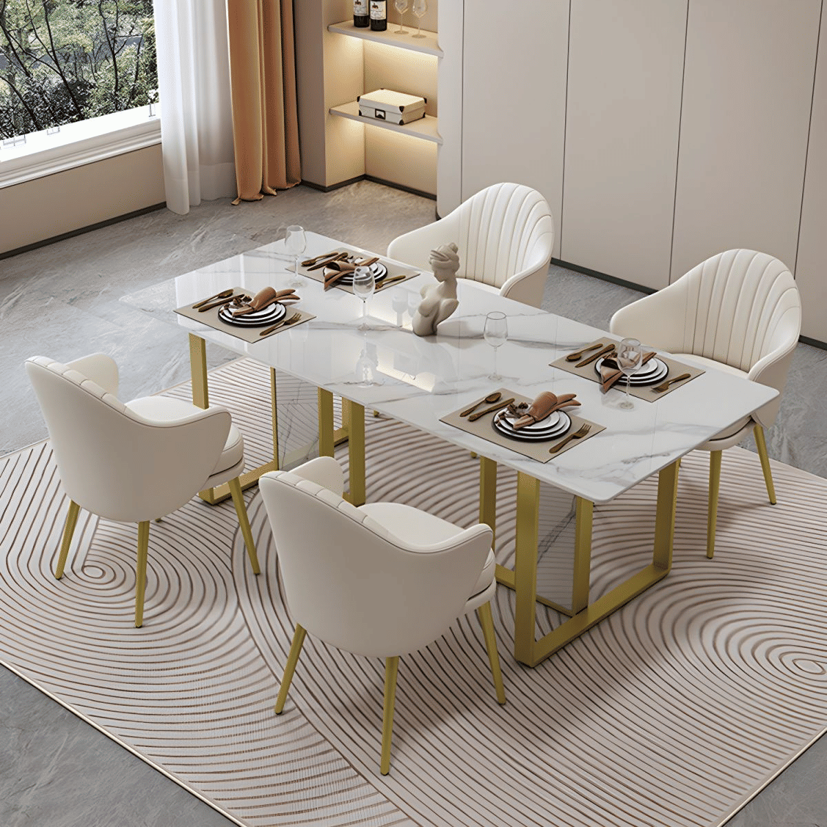 YMK-01 Modern Dikdörtgen Yemek Masası MDF Metal Ayaklı