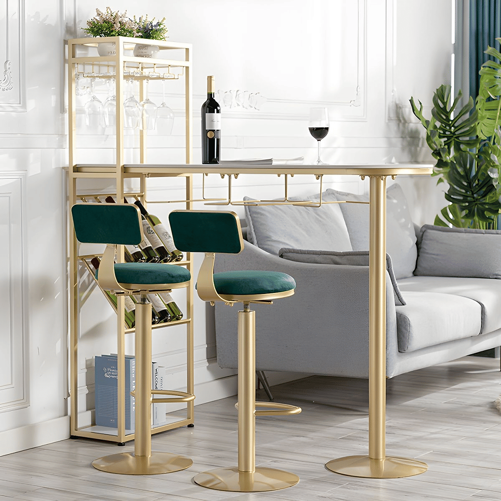 Küçük resim: BRM806 Modern Dikdörtgen Bar Masası MDF Üstlü Metal Ayaklı
