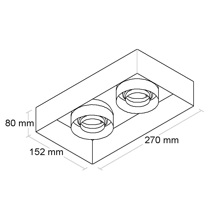 Miniatura: NO FRAME ORIENTÁVEL RECUADO - 2 LÂMPADAS