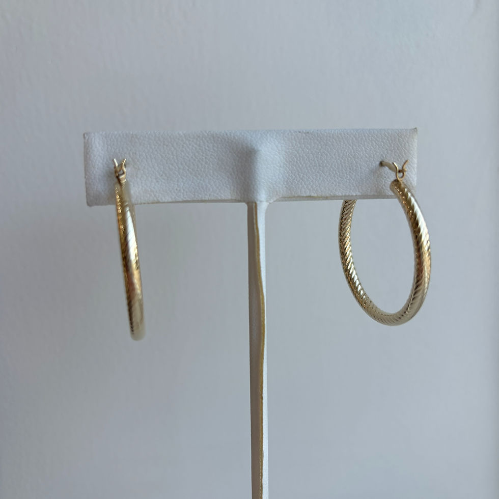 Thumbnail: 14K RIBBED HOOPS