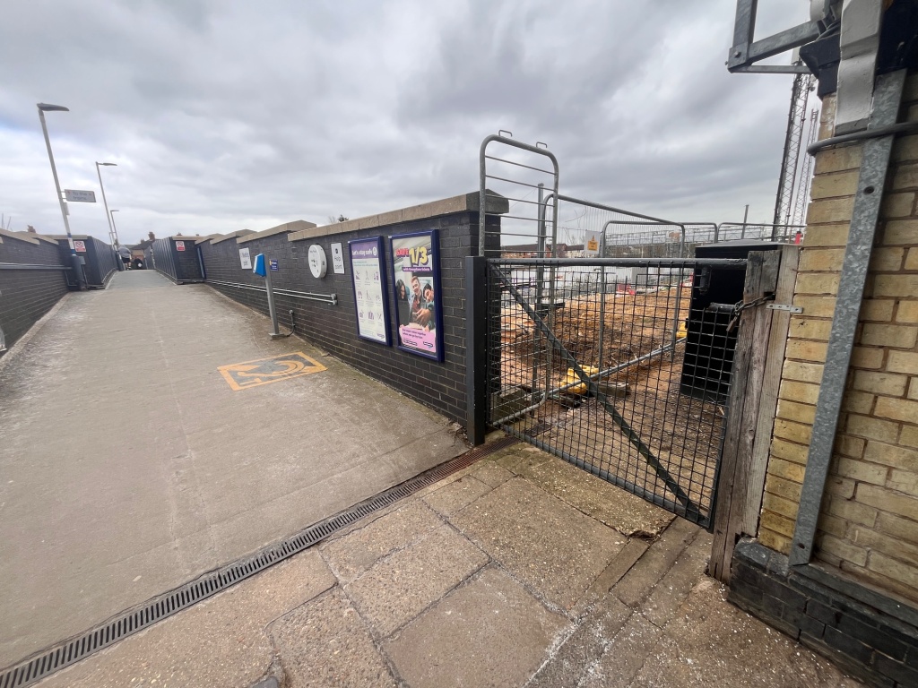 The location of the entrance to the new bridge.