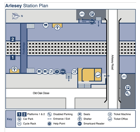 Arlesey Station Map