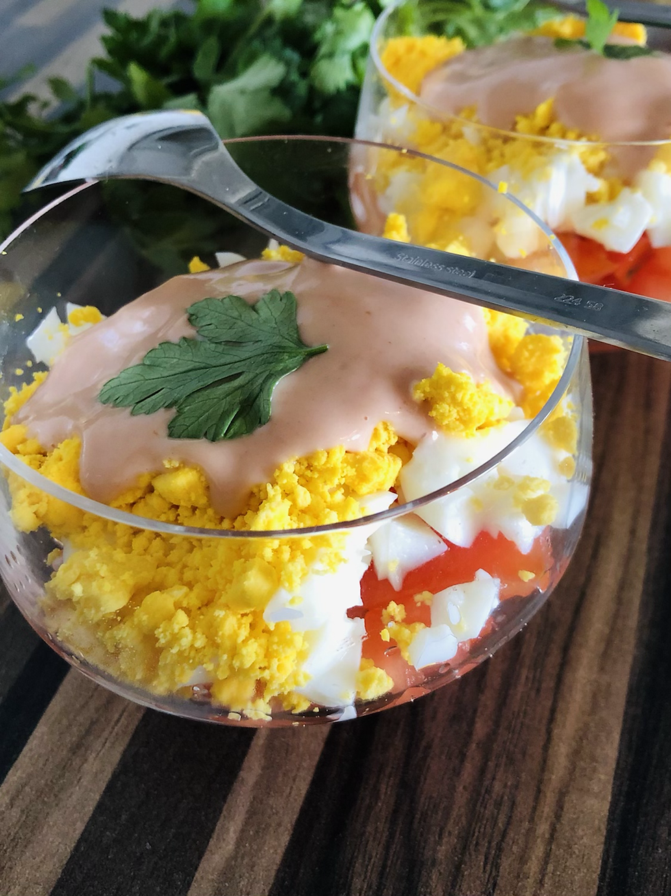 Verrines tomate oeuf