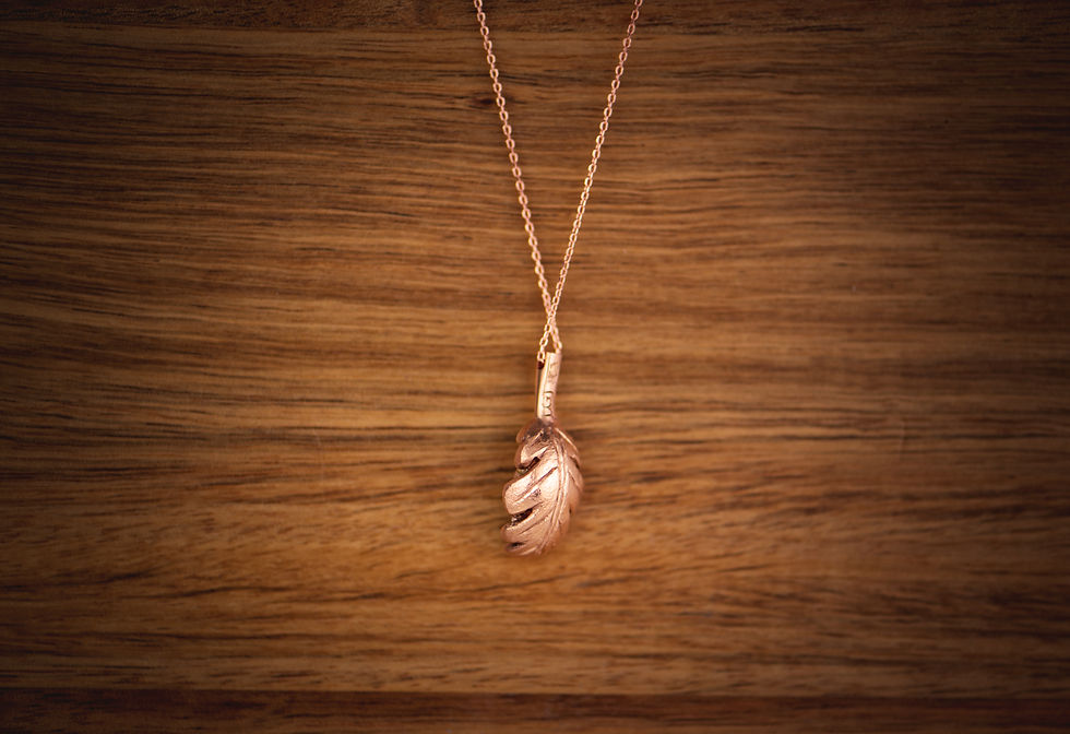 Thumbnail: Tourmaline Acorn and Oak leaf 18ct Rose Gold Pendant