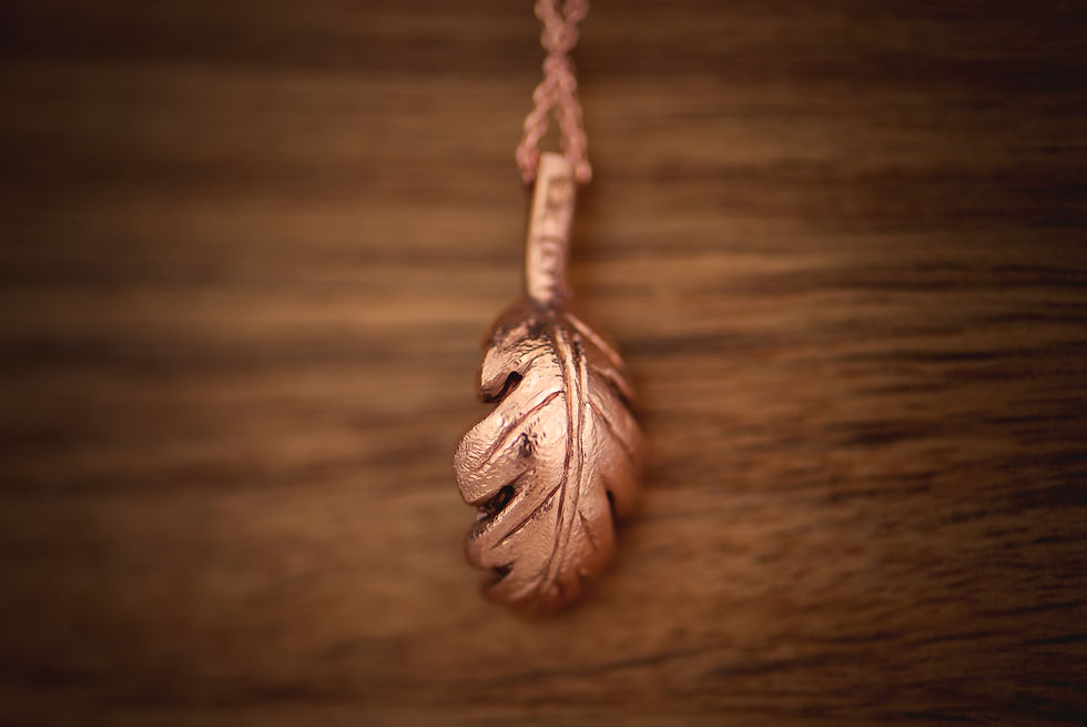 Thumbnail: Tourmaline Acorn and Oak leaf 18ct Rose Gold Pendant