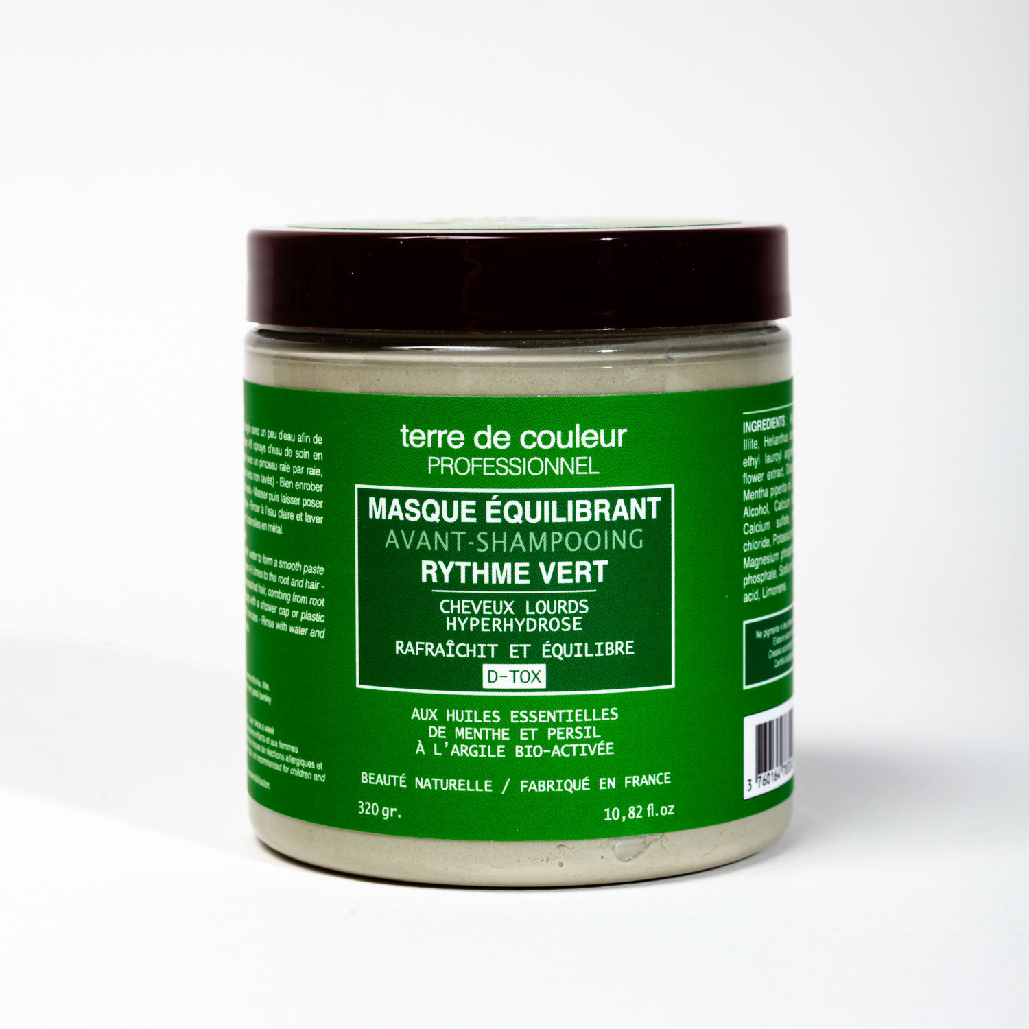 Masque équilibrant rythme vert cuir chevelu transpirant