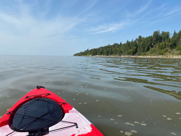 kayak on Lake Winnipeg