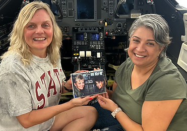 Crystal Turman [right] AirForce Avionics Technician - Then and Now