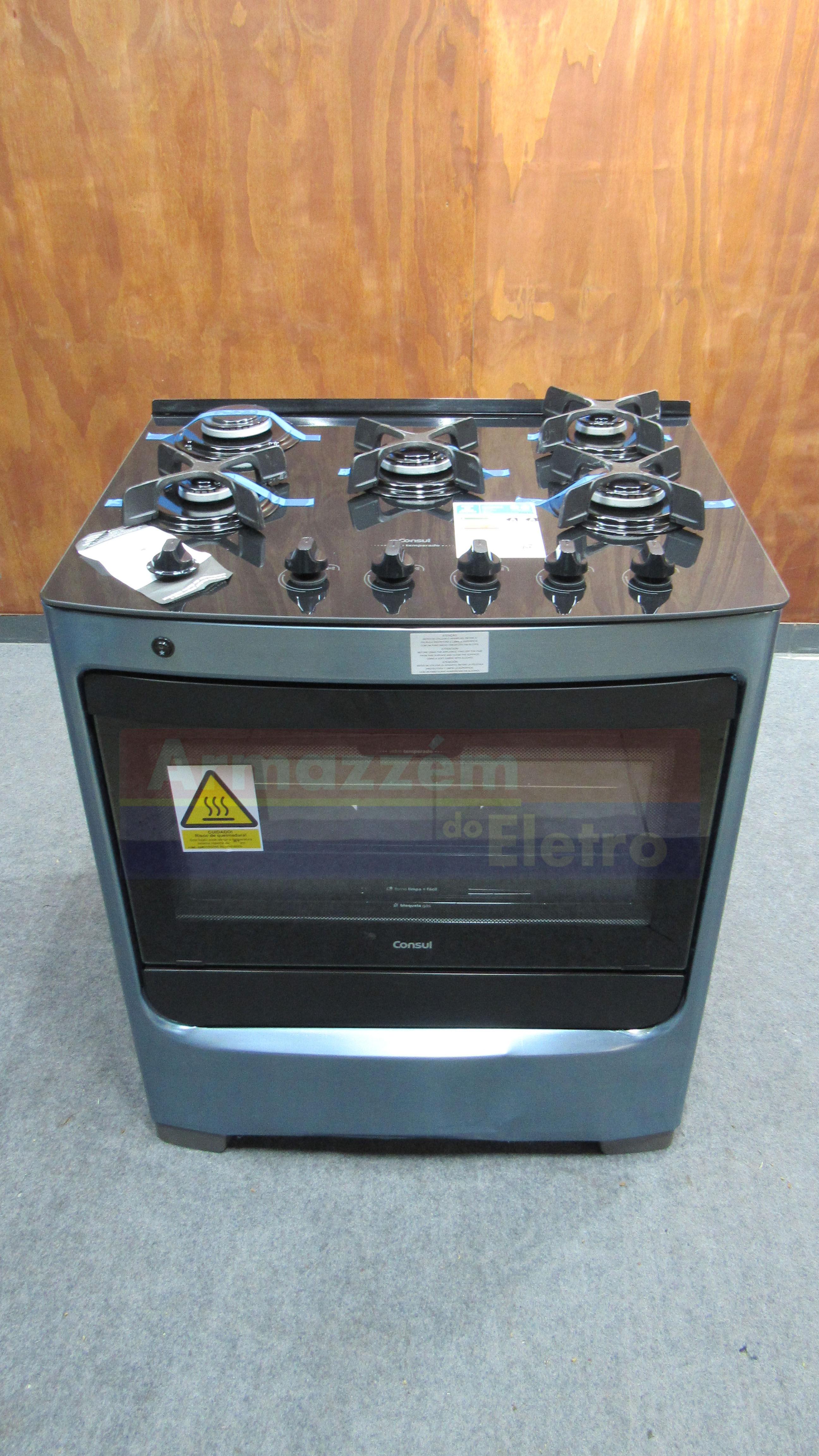 Fogão de Piso Consul CFS5VAR 5 Bocas Acabamento Inox Acendimento Automático