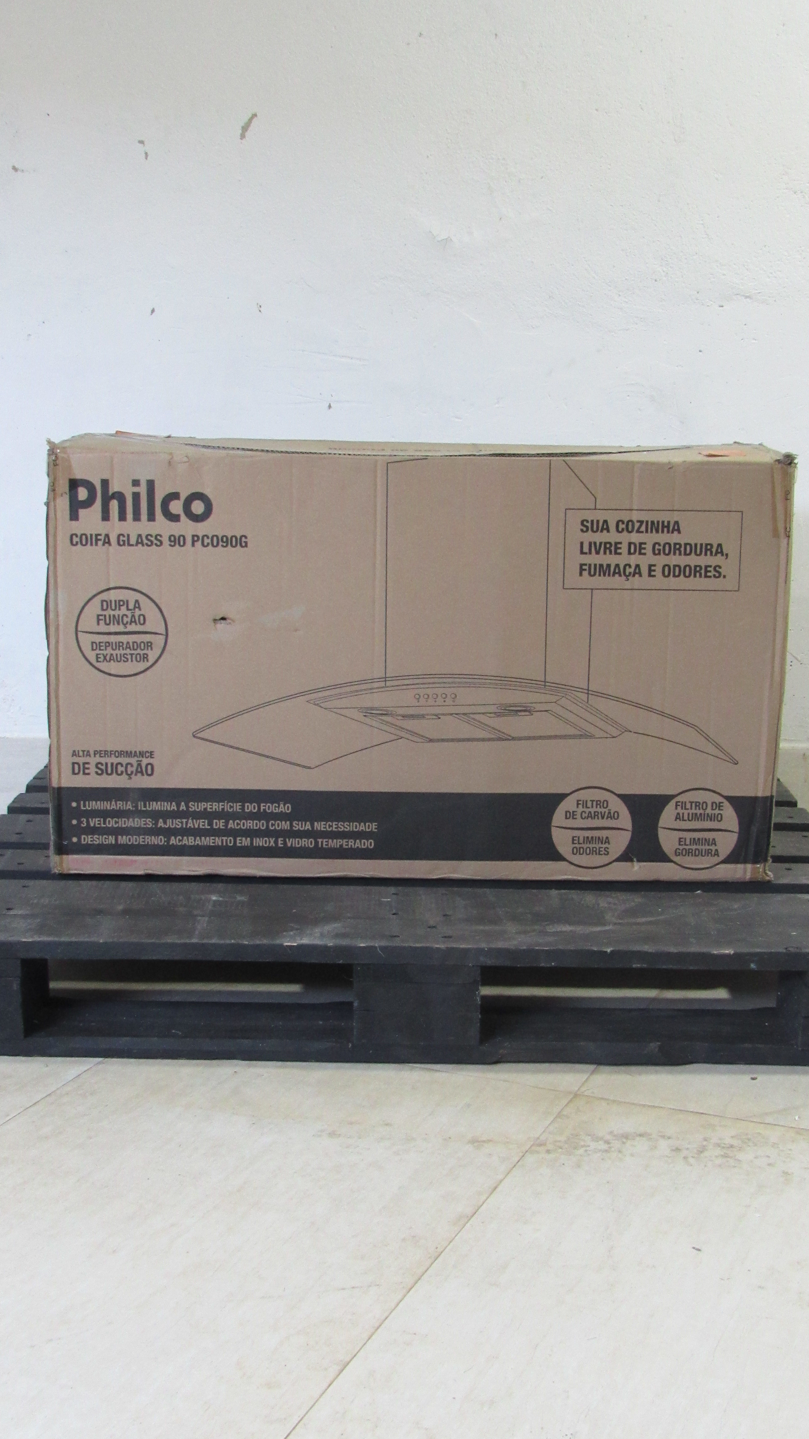 Coifa Parede Philco 90 cm Glass Inox