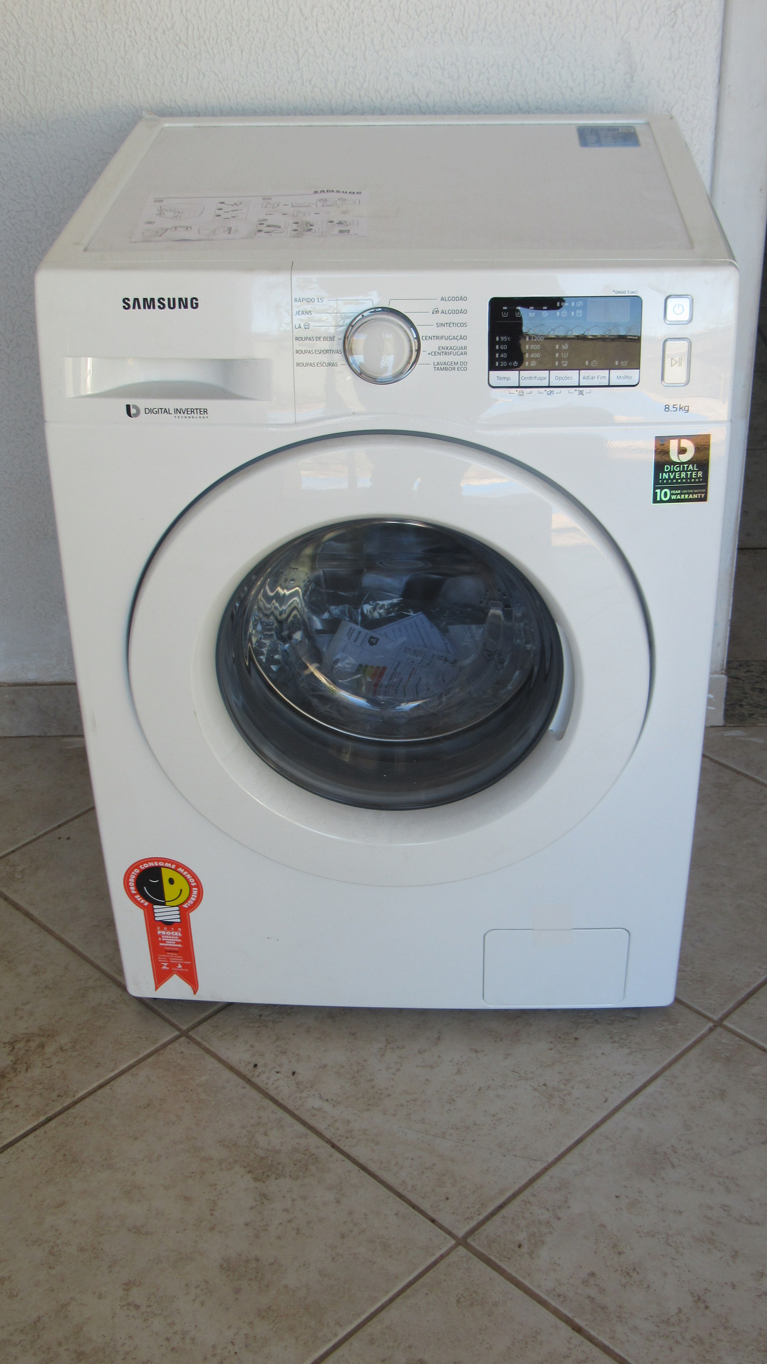 Lavadora Samsung 8,5kg WW85J4273MW Timer