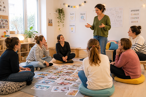 formatrice qui anime une formation ludopédagogie n crèche