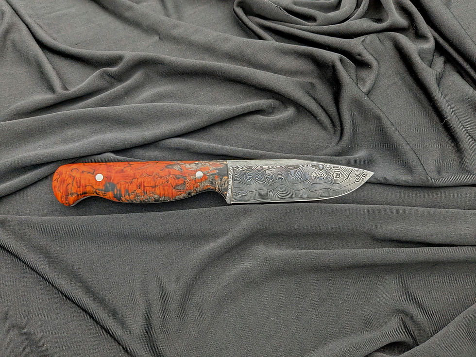 Miniaturbild: Handgeschmiedetes Damastmesser | Outdoormesser 105mm