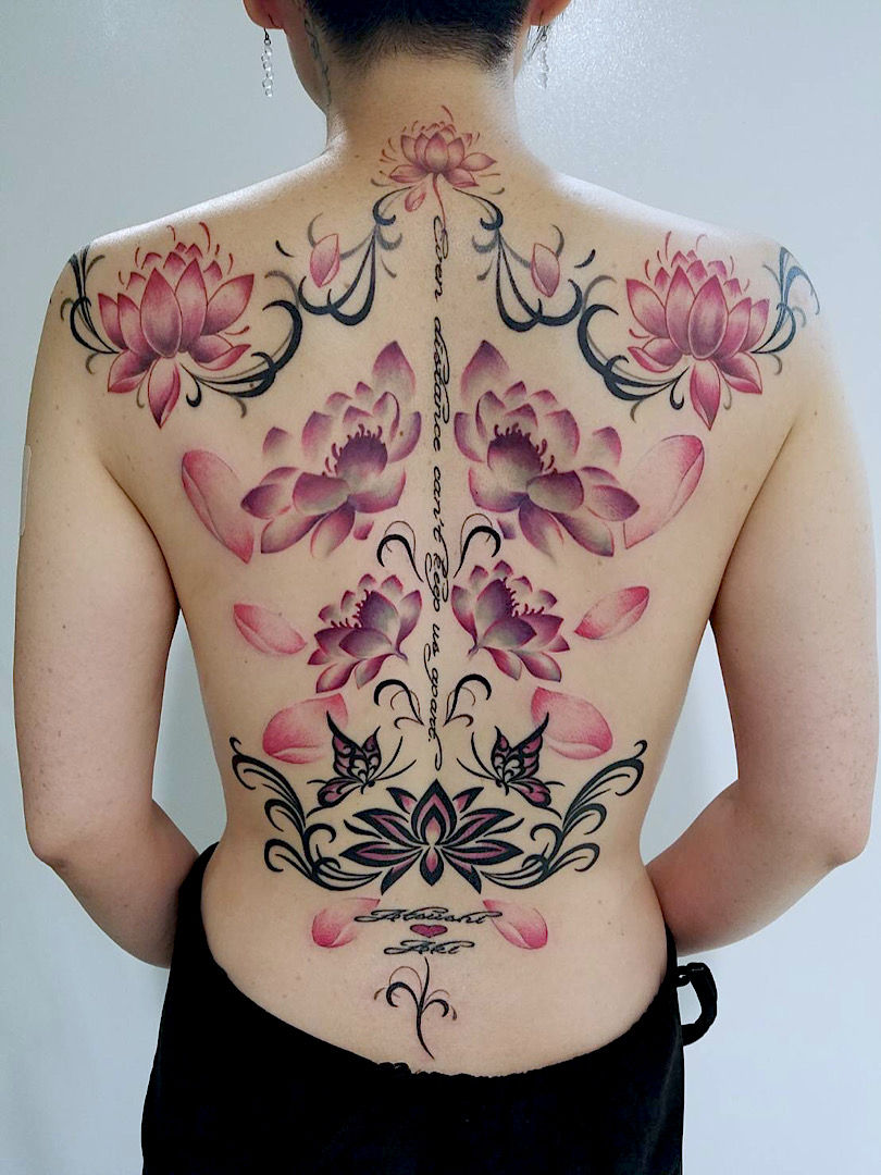 蓮・睡蓮・背中・ lotus・backpiece