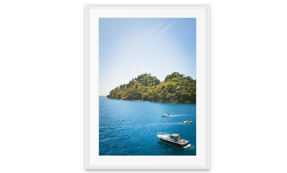 Liguria coastal wall art capturing quiet seaside atmosphere